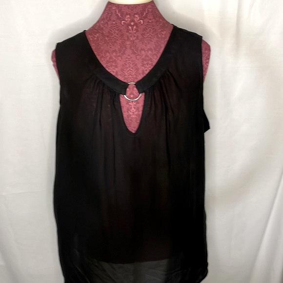 M P H Collection| Black sleeveless shear Blouse - Picture 2 of 9
